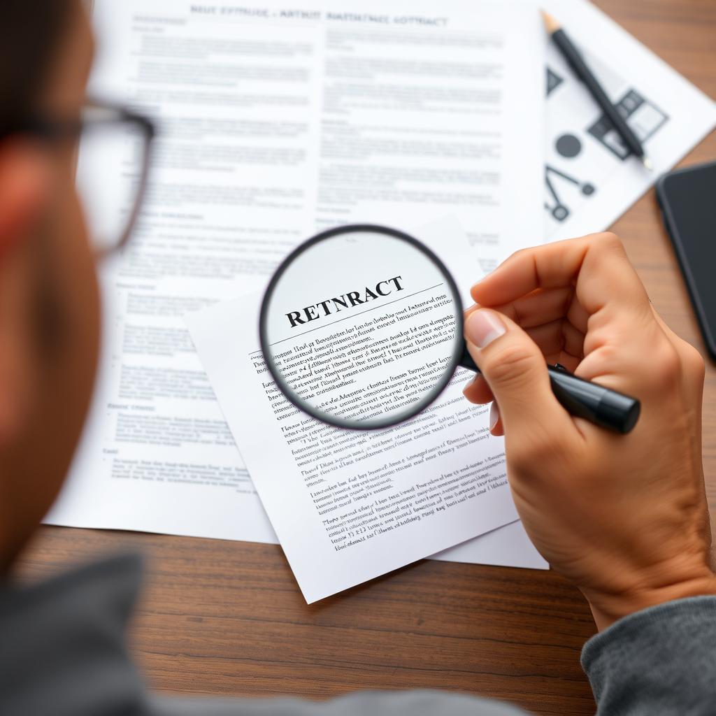 Pessoa analisando contrato de refinanciamento com atenção