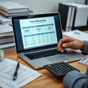 Pessoa organizando documentos financeiros antes de solicitar refinanciamento