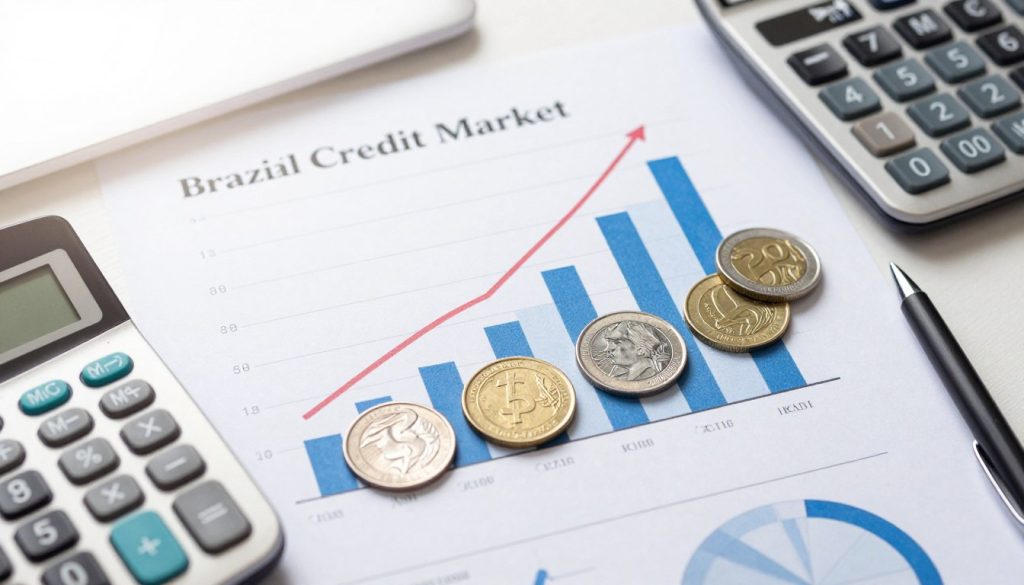 Gráfico mostrando crescimento do mercado de crédito e comissões de afiliados no Brasil