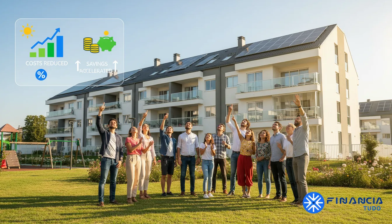 Energia solar para condomínios: como reduzir custos com financiamento e economia imediata na taxa