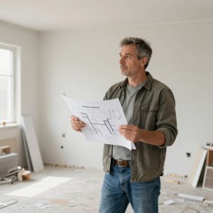 Proprietário planejando ampliação residencial