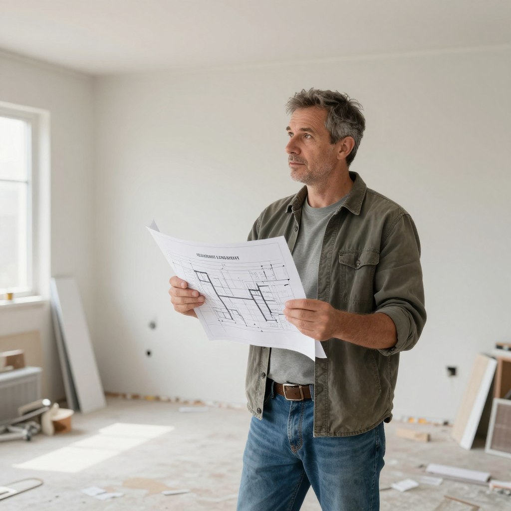 Proprietário planejando ampliação residencial